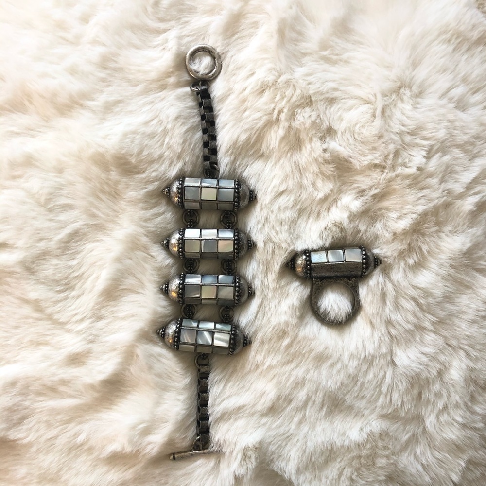 Allsaints bracelet and ring set